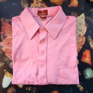 VINTAGE Bay Hill Pink Button-Up Polo Shirt